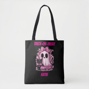 Tote Bag Fantôme rose mignon Personnalisé Halloween