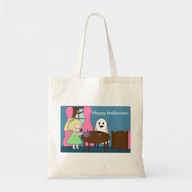 Tote Bag Fantôme Tea Party Cute Personnaliser (Devant)