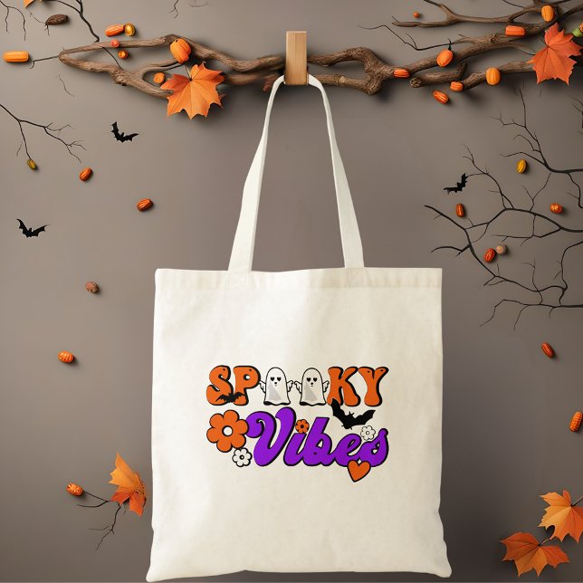 Tote Bag Fantômes de vibes éffrayantes (Our roomy totes are perfect for Halloween trick-or-treating!)