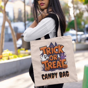 Tote Bag fantômes et citrouilles éffrayants à Halloween