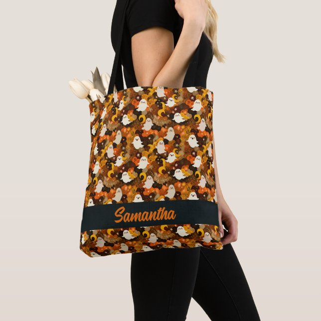 Tote Bag Fantômes et Feuilles d'automne (De près)
