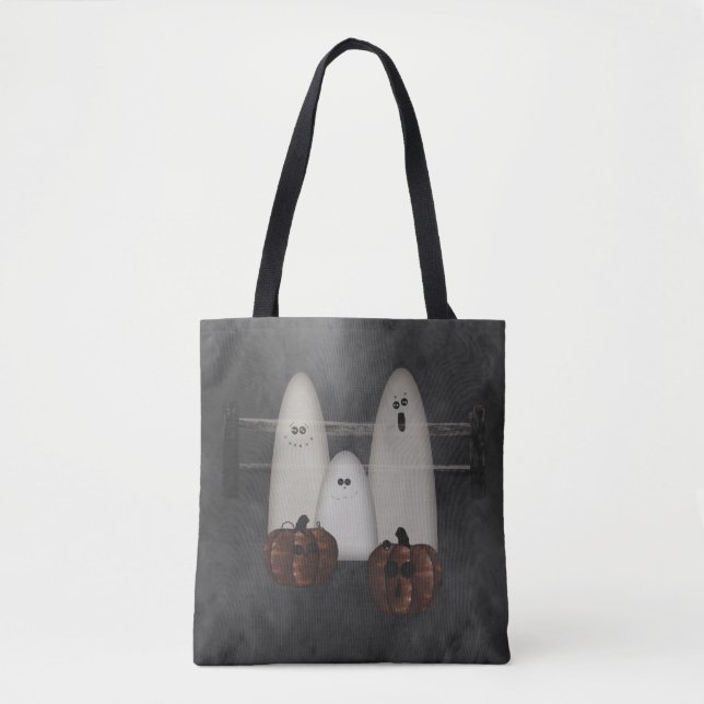 Tote Bag Fantômes Et Halloween Citrouille (Devant)