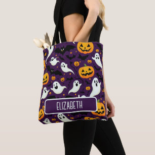 Tote Bag Farmhouse Halloween chauves-souris Citrouille Fête