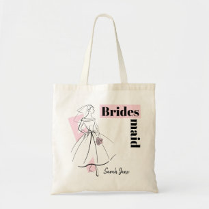 Tote Bag Fashion Bride Pink Bridesmaid Nom budget fourre-to