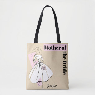 Tote Bag Fashion Mariée Neutre Mère de l'épouse Nom