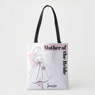 Tote Bag Fashion Mariée rose mère de l'épouse Nom fourre-to