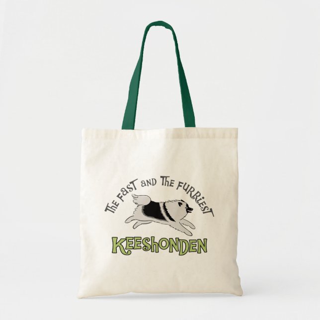 Tote Bag Fast and The Furriest Keeshonden | Chien Keeshond (Devant)