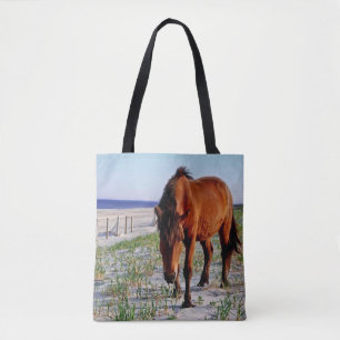 Tote Bag Faune fourre-tout, chevaux sauvages, île