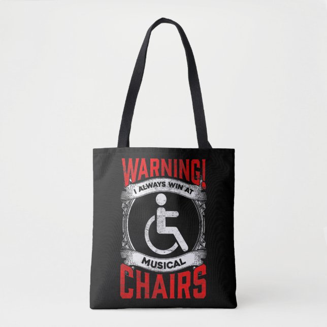 Tote Bag Fausse blague musicale sur le fauteuil roulant sar (Devant)