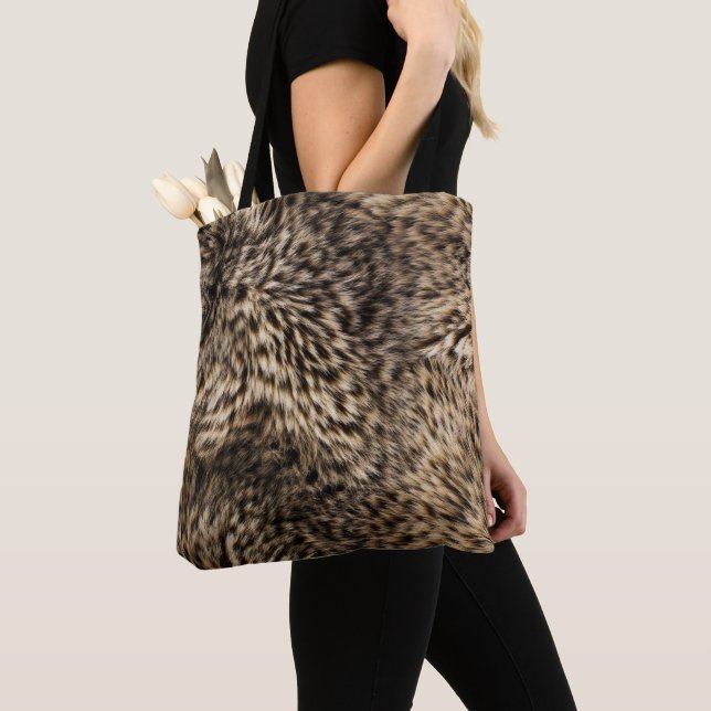 Tote Bag Fausse fourrure marron (De près)