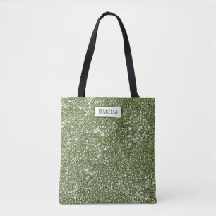 Tote Bag Faux Green Parties scintillant Texture Look Avec N
