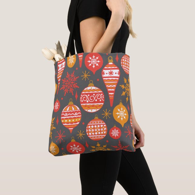 Tote Bag Faux Knit Motif Noël Personnalisé (De près)