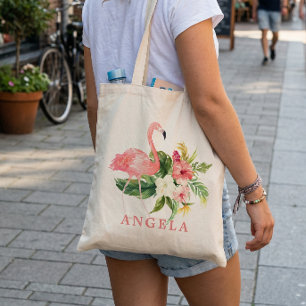Tote Bag Faveur de demoiselle d'honneur florale tropicale f