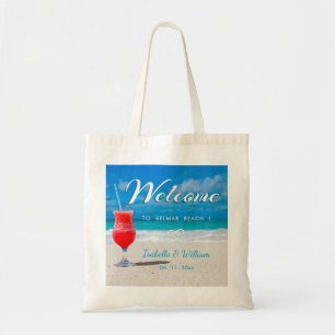 Tote Bag Faveur élégante d'accueil de boissons de mariage