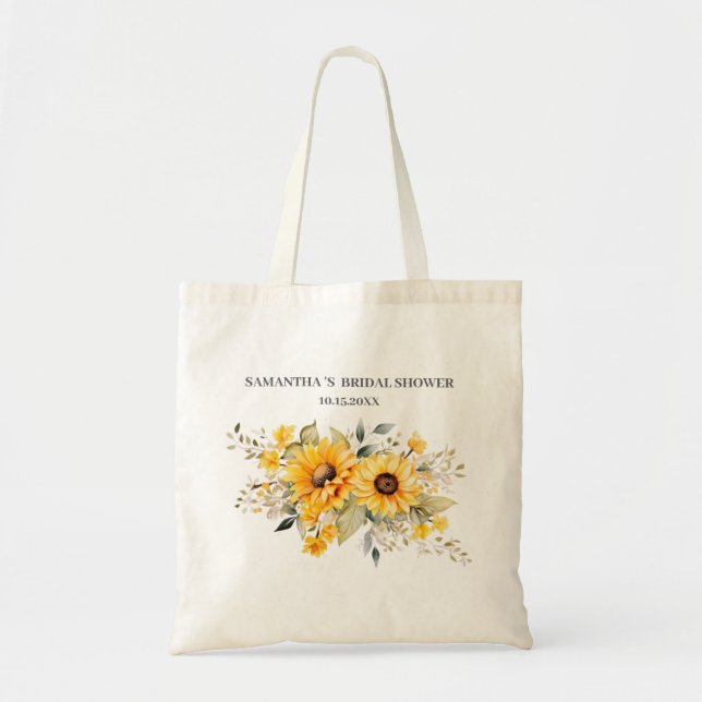 Tote Bag Faveurs de douche de mariage tournesol (Devant)