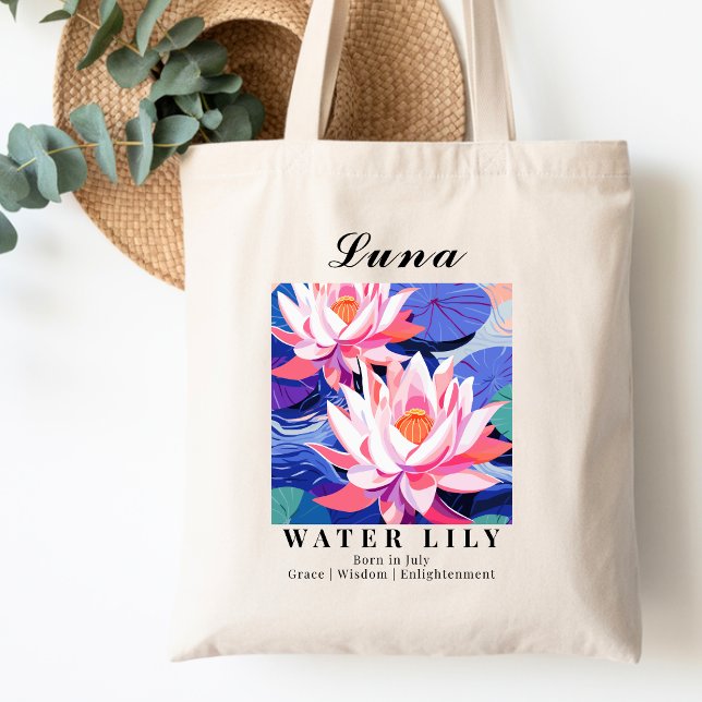 Tote Bag Faveurs de Fête de Mariage Fleur de Naissance de J (Créateur téléchargé)