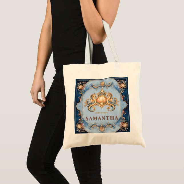 Tote Bag Faveurs de luxe pour la mariée de plage avec hippo (Devant (produit))