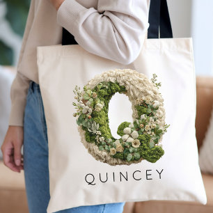 Tote Bag Favori de demoiselle d'honneur floral à monogramme