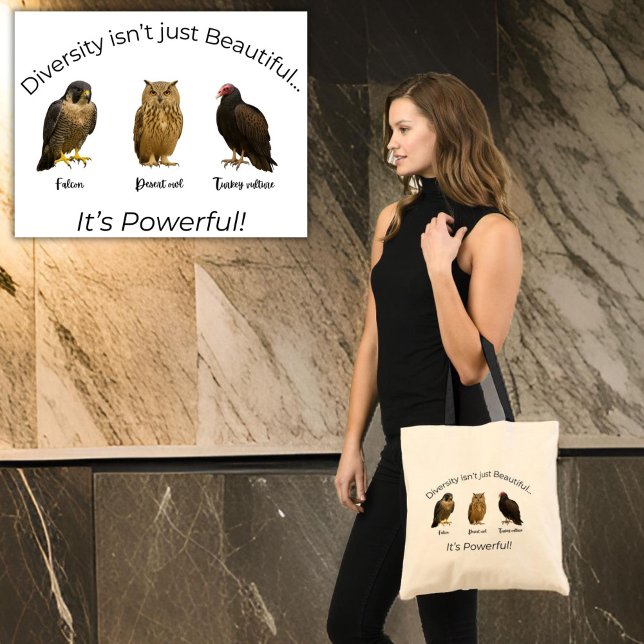 Tote Bag FDT Défendre la diversité Déclaration audacieuse (FDT Raptor Empowerment Tote, Pro Democracy, Pro Diversity Resist Bold Message)