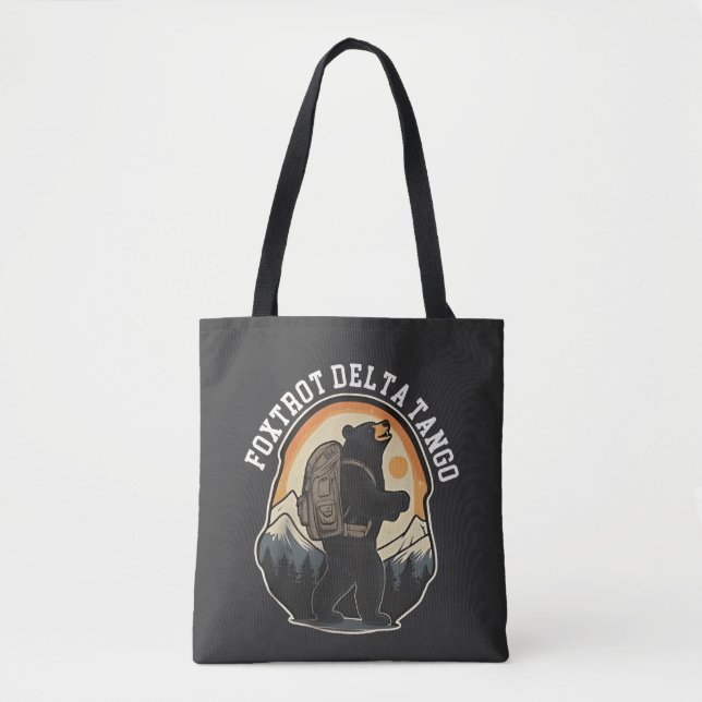 Tote Bag FDT résister à l'ours Foxtrot Delta Tango (Devant)