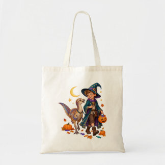 Tote Bag Feather Wizard & Kulindadromeus Halloween