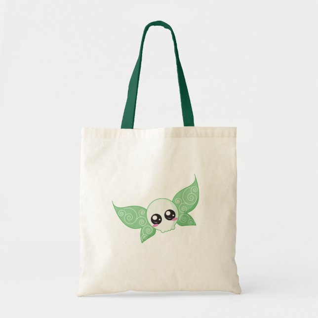 Tote Bag Fée de crâne - vert (Devant)