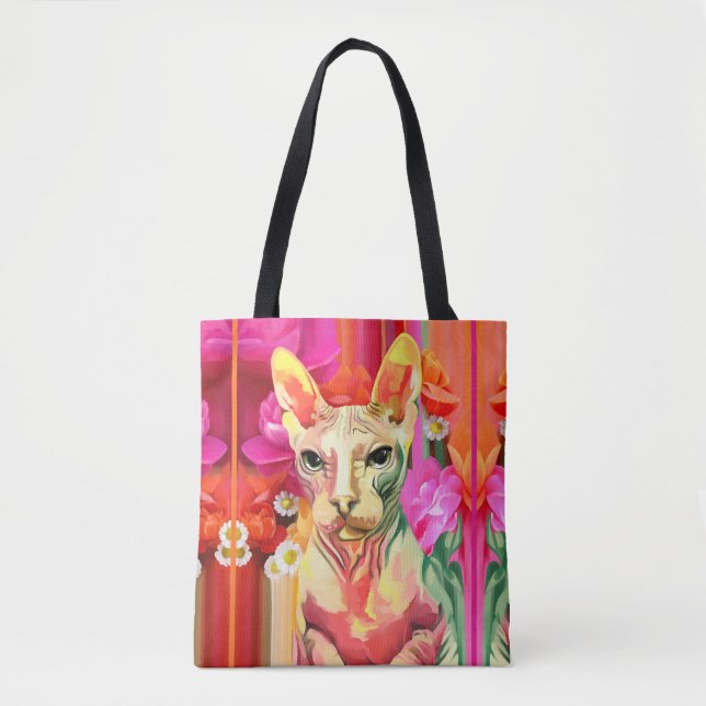 Tote Bag Fée de fleur de chat de Sphynx (Devant)