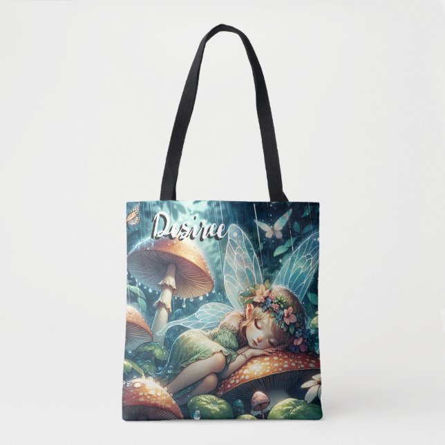 Tote Bag Fée éthérée dormant sur un champignon (Devant)