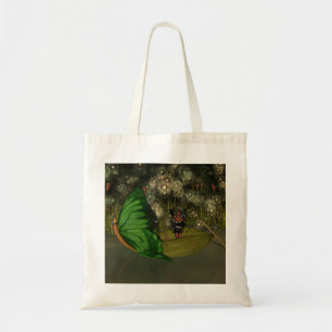 Tote Bag Fée mignonne en bateau avec lucioles