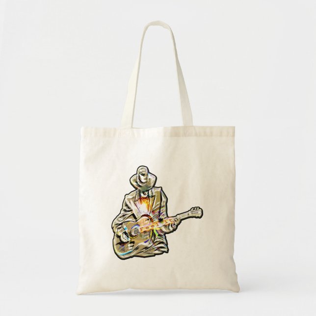 Tote Bag Feel the Blues - Conception de guitare artistique (Devant)