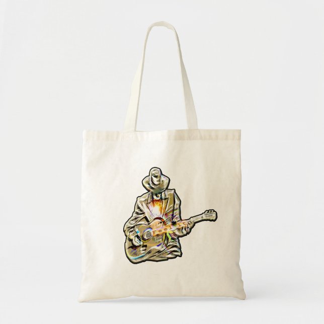 Tote Bag Feel the Blues - Conception de guitare artistique (Devant)