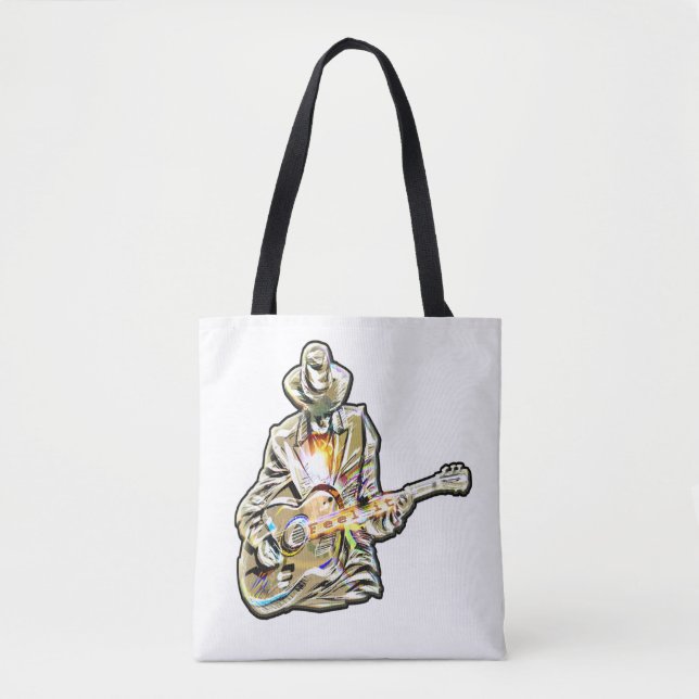Tote Bag Feel the Blues - Conception de guitare artistique (Devant)
