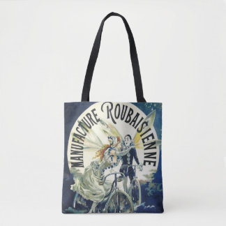 Tote Bag Fées Art nouveau vintage, Pierrot à bicyclette Lun