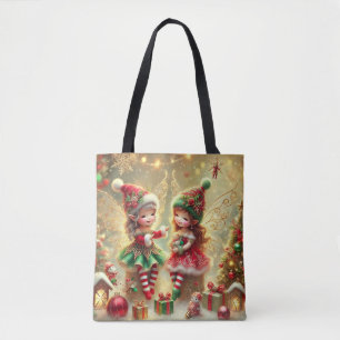 Tote Bag Fées De Noël Adorables Du Pays Des Merveilles