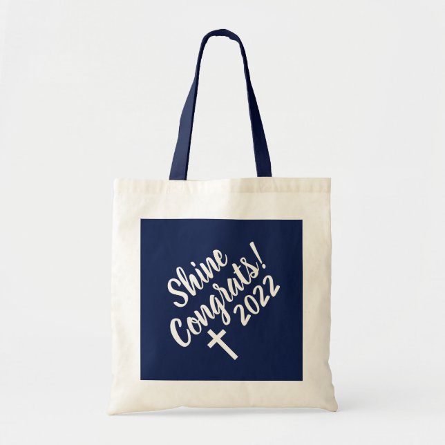 Tote Bag Félicitations Croix Blanche temps pour briller Gra (Devant)