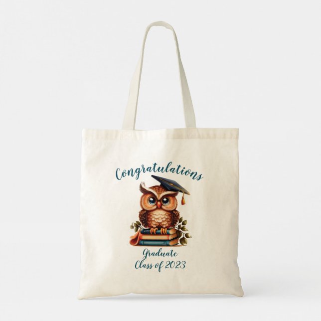 Tote Bag Félicitations pour la graduation de Wise Owl (Dos)