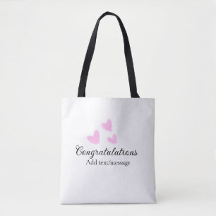Tote Bag Félicitations pour la remise des diplômes cœur ros