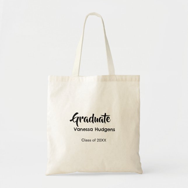 Tote Bag Félicitations pour le diplôme nom date année class (Devant)