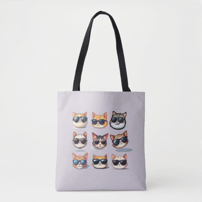 Tote Bag Feline Frenzy-Cat Thème Décontracté Fourre-tout (Devant)