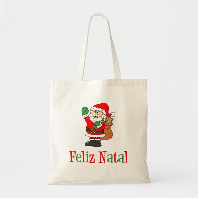 Tote Bag Feliz Natal Portugais Noël Père Noël (Devant)