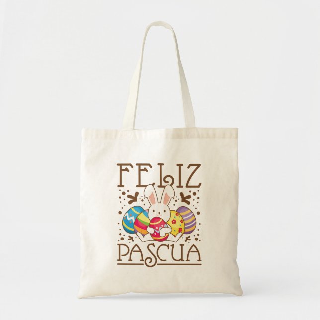 Tote Bag Feliz Pascua Bonne Pâques Espagnol (Devant)