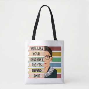 Tote Bag Féministe Ruth Bader Ginsburg RBG Citation Fille A