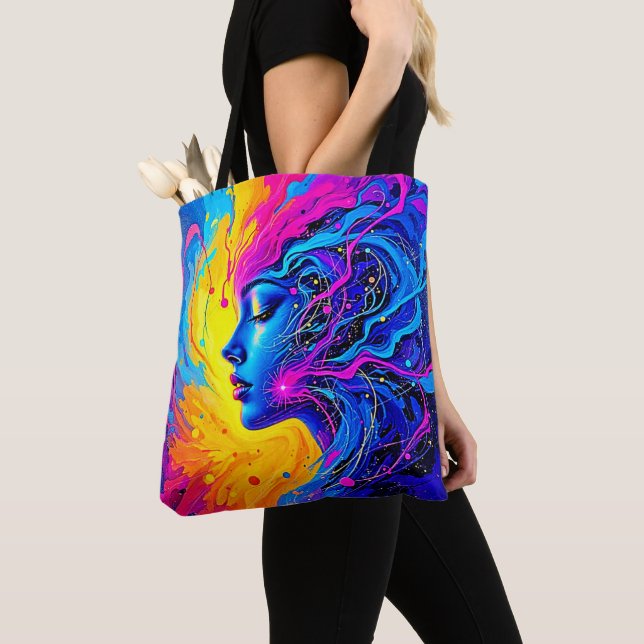 Tote Bag Femme Abstraite Dreamy Colorful (De près)