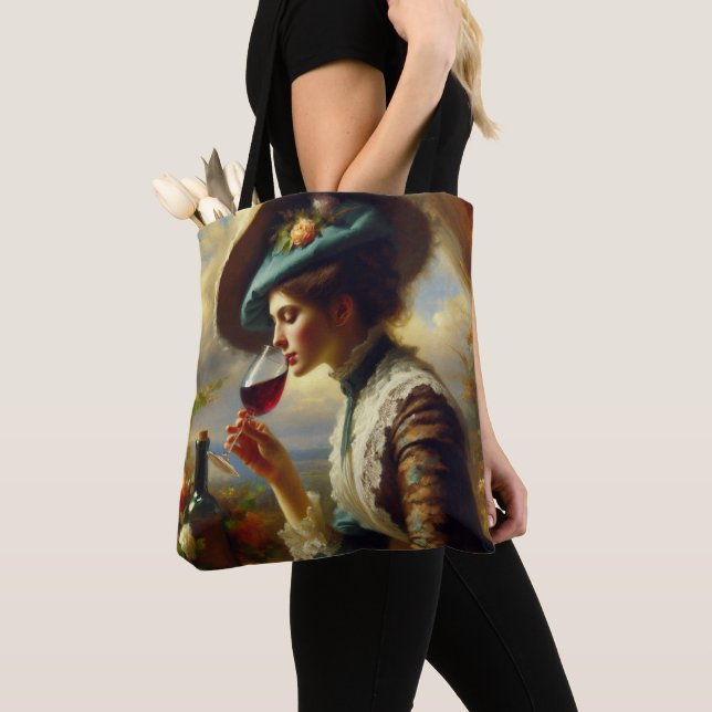 Tote Bag Femme amoureuse du vin  (De près)