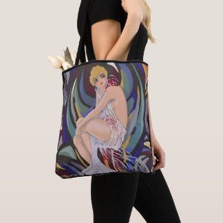 Tote Bag Femme Art Déco Vintage avec Draperies par S. Chomp