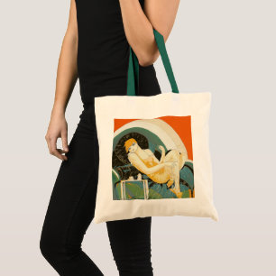 Tote Bag Femme Art Déco vintage sur canapé, Chompre