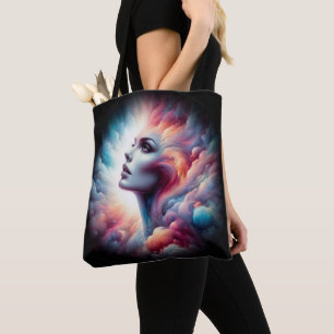Tote Bag Femme aux cheveux cosmiques Aura