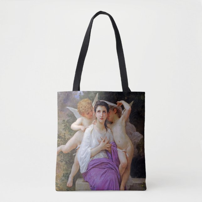 Tote Bag Femme avec Cupidon, Bouguereau (Devant)