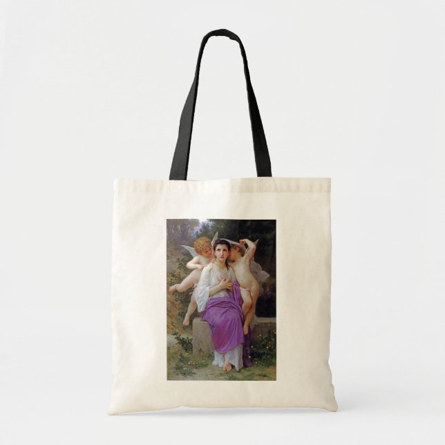 Tote Bag Femme avec Cupidon, Bouguereau (Devant)
