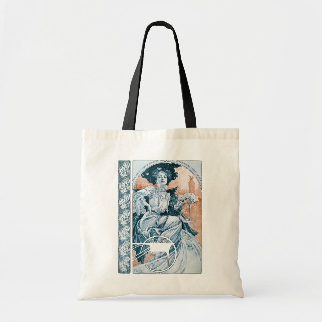 Tote Bag Femme avec Rose, Mucha (Devant)